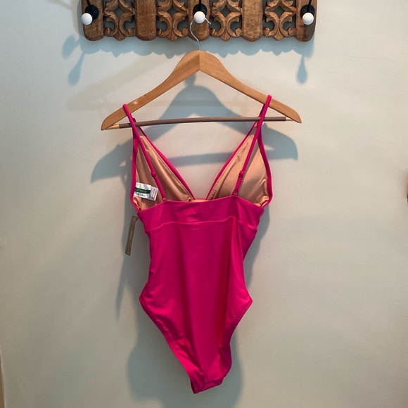 J.Crew Plunge one-piece in Radiant Fucshia - Picture 4 of 7